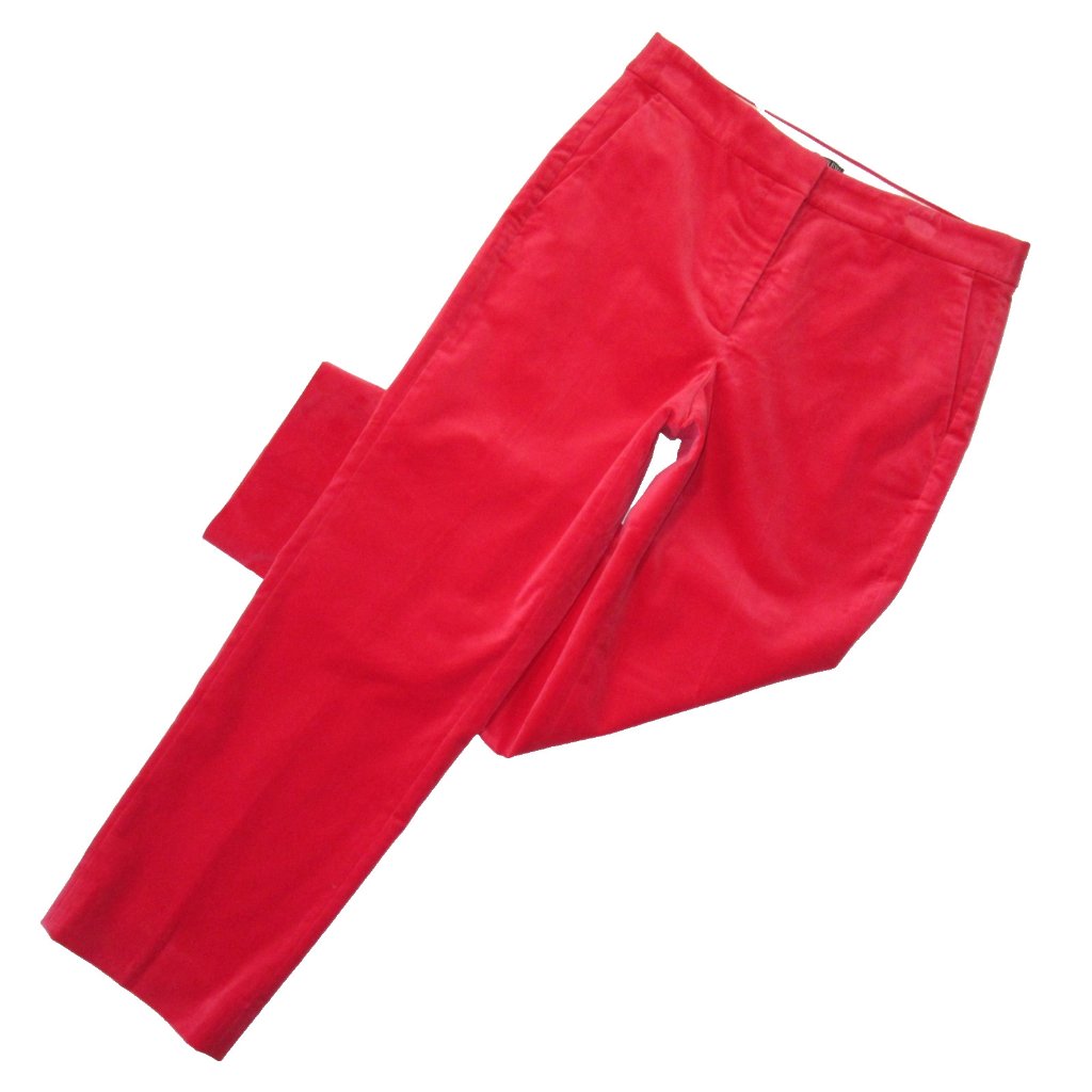 Nwt J.Crew Kate Straight-Leg Pant In Festival Red Stretch Velvet Trouser 8